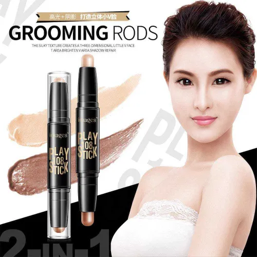 1pc Images Double Head Face Highlighter Makeup Concealer Stick